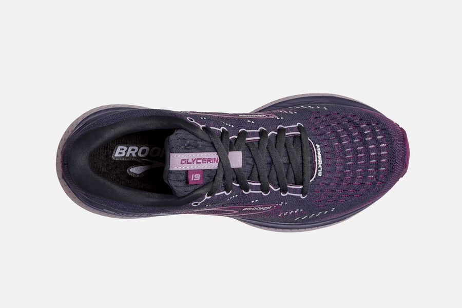 Brooks Running Shoes Womens Black/Purple - Glycerin 19 Road - 6947-LQSJW